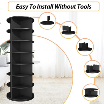 Rotating Shoe Rack, 7-Tier Spinning Shoe Rack, Free Standing Rotating Shoe Rack - Image 4