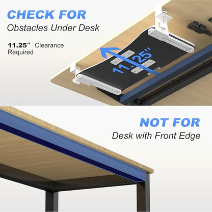 suptek Small Keyboard Tray Under Desk Pull Out - Image 3