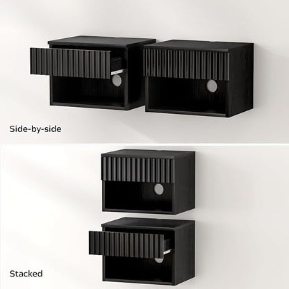 EYYTHUNG Fluted Floating Nightstand Set of 2 - Image 5