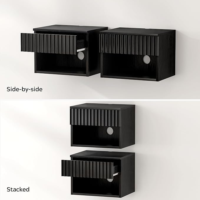 EYYTHUNG Fluted Floating Nightstand Set of 4 - Image 6