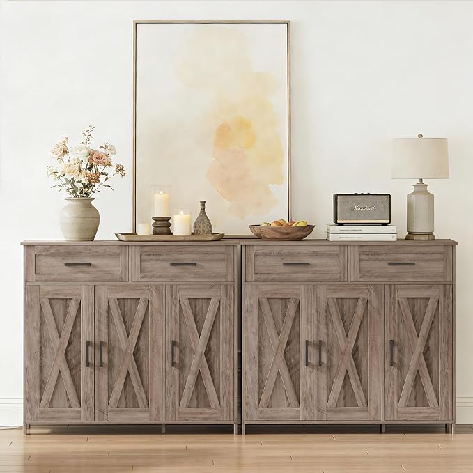 Homhedy Sideboard Buffet Cabinet, Coffee Bar Storage Cabinet - Image 8