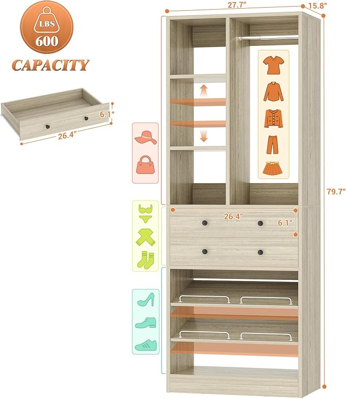 Besiost Small Closet System, Walk-in Closets Systems - Image 6