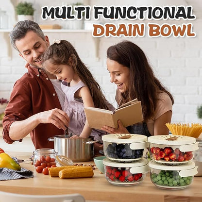 Multi-Functional Fruit and Vegetable Washing Bowl, Fruit Strainer Container - Image 4