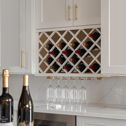 Origami Solid Wood RTA Wine Bottle Rack Wall Cabinet - Image 2
