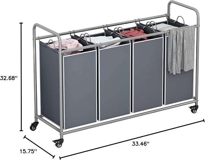 Laundry Sorter 4 Section Hamper Sorter - Image 7