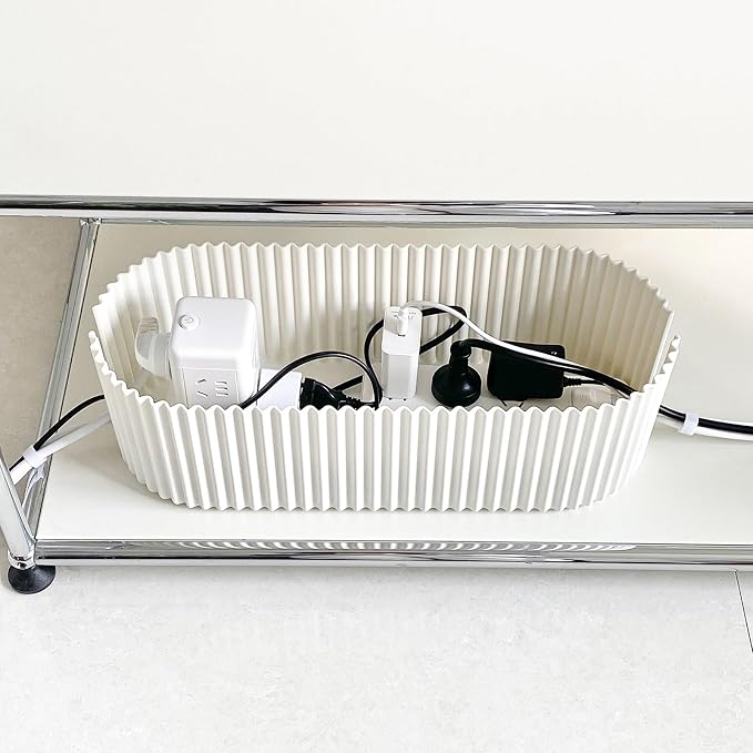 White Cable Management Box, Plastic Cable Box Organizer - Image 7