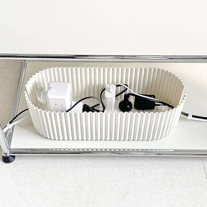 White Cable Box Organizer, Plastic Cord Hider Box - Image 2