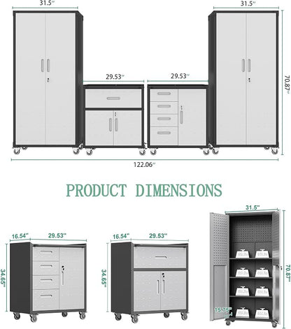 Metal Tool Cabinet, Garage Storage Cabinet System, Wall Cabinet & Locking - Image 3