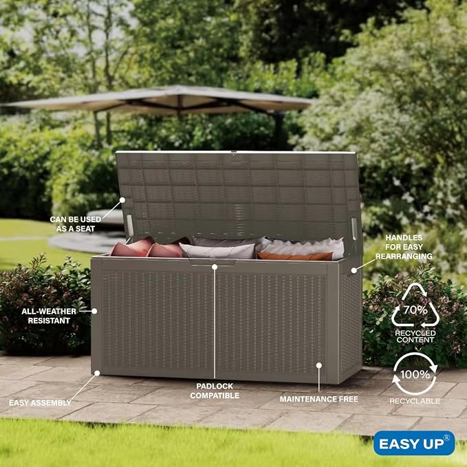 EasyUp 100 Gallon Deck Boxes Waterproof, Outdoor Large Storage Boxes - Image 6