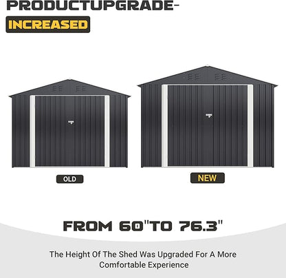 Polar Aurora 8 x 12 FT Outdoor Storage Shed, Metal Garden Shed - Image 5
