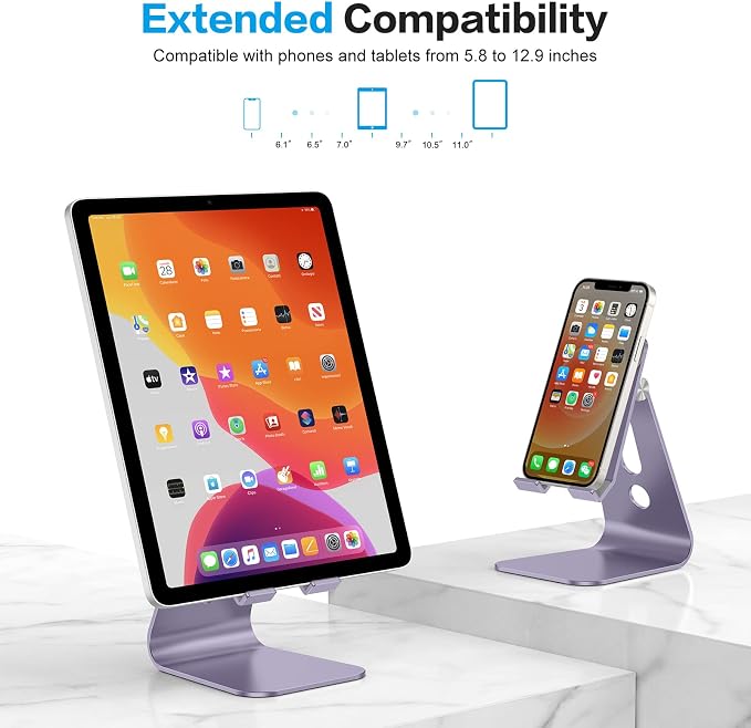 OMOTON Adjustable Tablet Stand for Desk, Upgraded Longer Arms for Greater - Image 2
