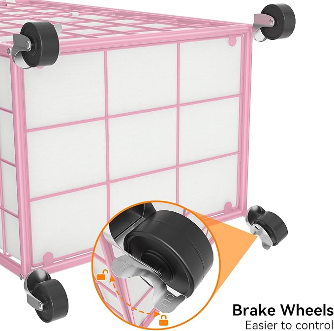 WOWLIVE Laundry Hamper with Wheels, Metal Wire Frame Rolling Laundry Basket - Image 7