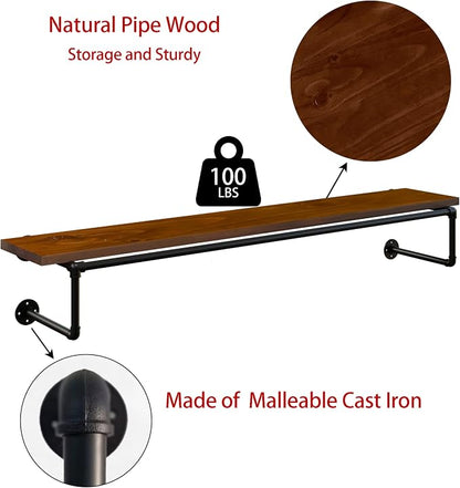 Clothes Rack 60in, Wall Mounted Garment Racks - Image 7