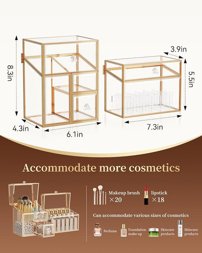Tempered Glass Makeup Organizer – Clear Vanity Organizer - Image 9