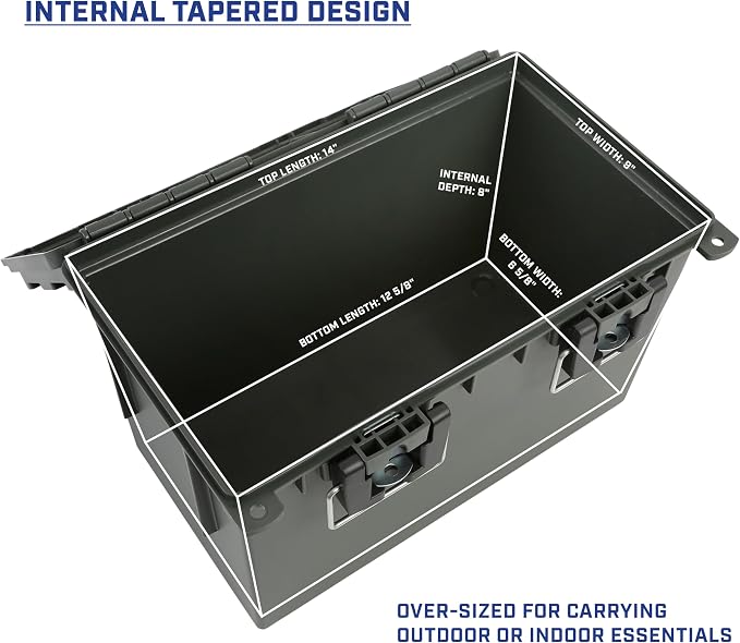 Sheffield XL Ammo Box Made in USA, Stackable Lockable Ammo Storage Box | 2 Pack - Image 4