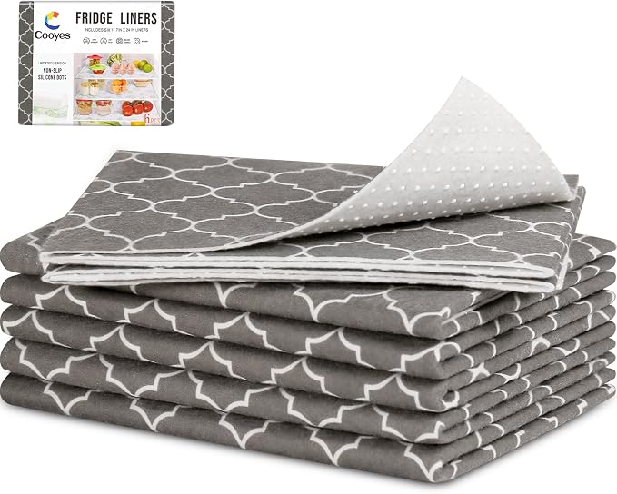 Cooyes Fridge Liners for Refrigerator, Drawer & Shelf Liners for Kitchen by Cooyes