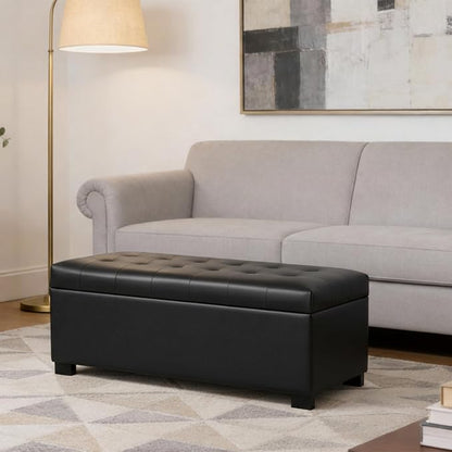 HomePop 46" Tufted Storage Bench - Image 4