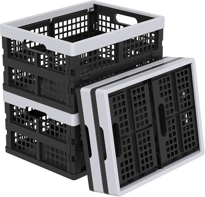 15L Plastic Collapsible Storage Crates, Folding Crates Storage Basket - Image 7