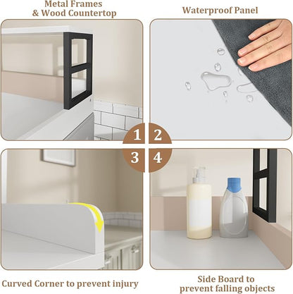 Washer Dryer Countertop with Shelf, 27.5″D x 27.5″W x 16.7″H, Countertop - Image 3