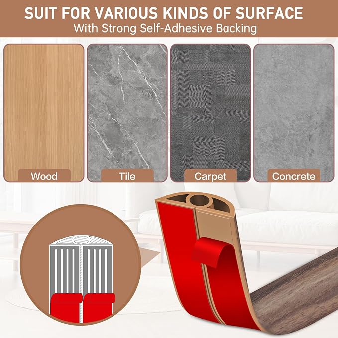 Floor Cord Cover Self Adhesive Cord Hider Floor Extension Cord Covers - Image 4