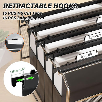 Plastic Hanging File Folders Letter Size, Heavy Duty 2" Expandable File Folder - Image 3