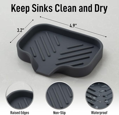 Zulay Kitchen Small Silicone Sponge Holder – Space-Saving Sink Organizer Tray - Image 4