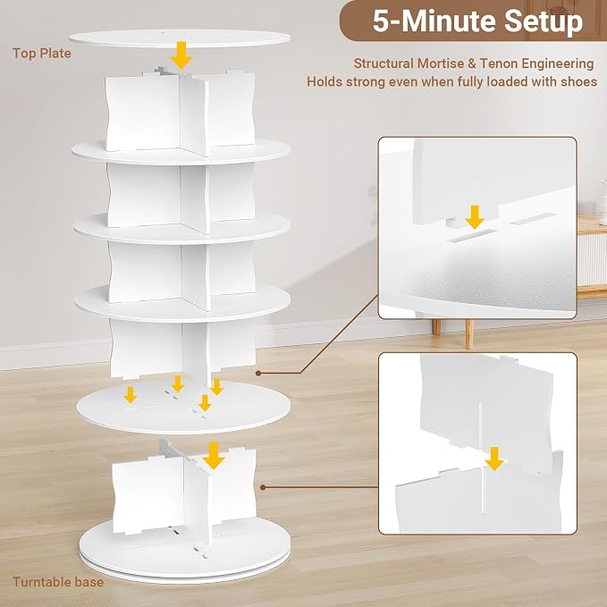 7-Tier Rotating Standing Shelf Unit - Image 9