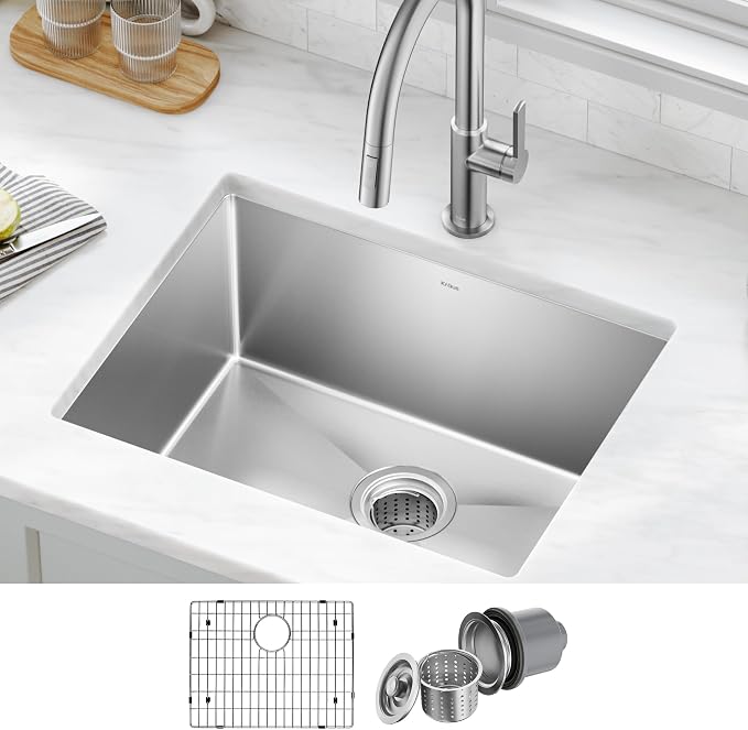 KRAUS Standard PRO 23-Inch 16 Gauge Undermount Single Bowl Stainless Steel - Image 2