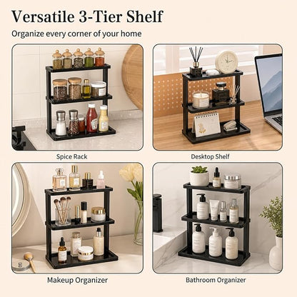 PEKER Bamboo Bathroom Organizer Countertop – Vanity Storage Shelf - Image 7