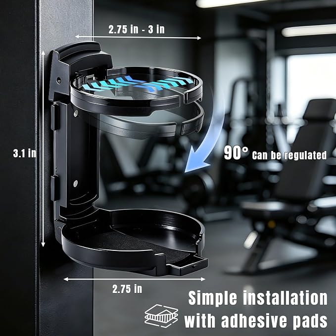 LITTLEMOLE 2PCS Adjustable Folding Cup Holder, Wall Mounted Cup Holder - Image 2