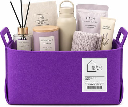 Collapsible Felt PURPLE Storage Basket by Unknown