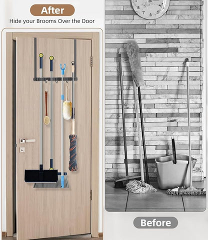 Broom Holder Over The Door-304 Stainless Steel Mop and Broom Holder Wall - Image 2