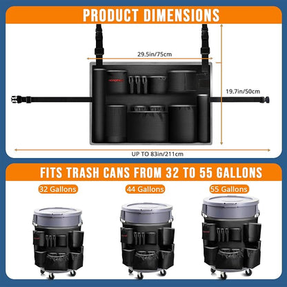 Trash Can Caddy Bag for 32-55 Gallon Garbage Bin, Hongmed Caddy for Commercial - Image 3