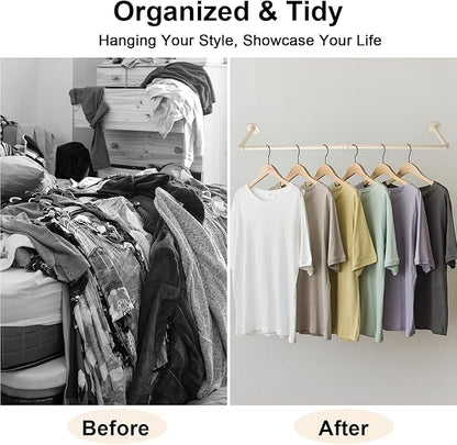48" White Wall Mounted Clothes Rack, Industrial Pipe Iron Garment Bar, - Image 2