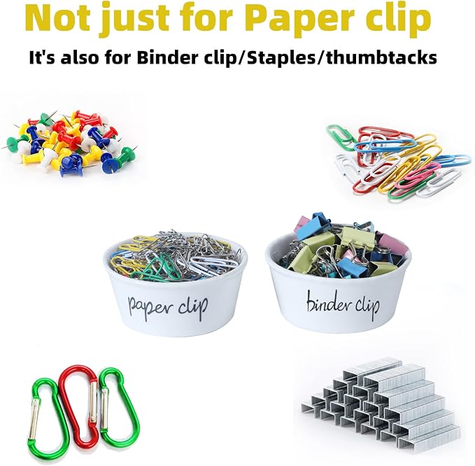 ONTUBE Ceramic Paper Clip Holder and Binder Clip Holder Set - Image 4