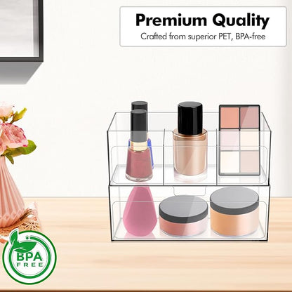 Poeland 2 Pack Makeup Organizer, Stackable Storage Organizer - Image 6