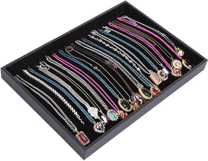 Black Velvet Stackable 20 Hooks Necklace Jewelry Tray Showcase Display by Pimuza