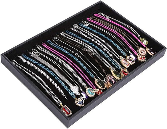 Black Velvet Stackable 20 Hooks Necklace Jewelry Tray Showcase Display by Pimuza
