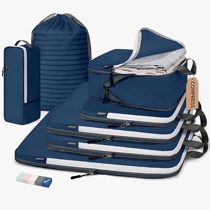 CherryNow Compression Packing Cubes, 7 Set Packing Cubes by CherryNow
