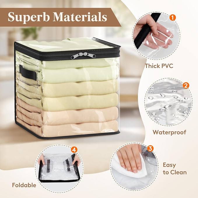 Lifewit 4 Pack Clear Clothes Storage Bags, Sweater Storage - Image 3