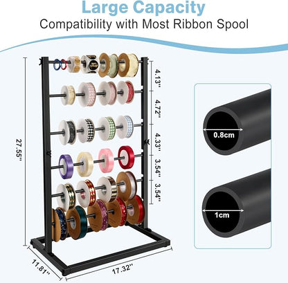 Aulin 6 Tier Large Capacity Ribbon Storage Organizer Rack - Image 2