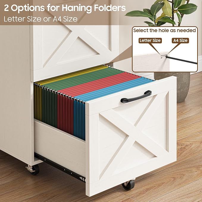 Halitaa Farmhouse 2 Drawer Small File Cabinet - Image 5