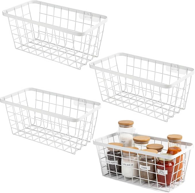 LeleCAT White Hanging Kitchen Baskets by HomeSpaceStorageBasket
