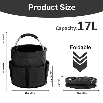 17L Cleaning Caddy with Handle, Cleaning Supplies Organizer, Foldable Storage - Image 4