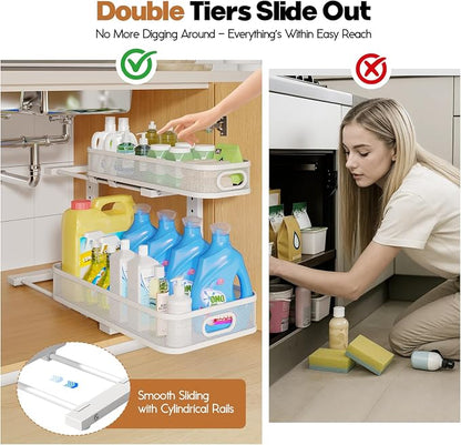 2 Pack 19.3IN-Depth Under Sink Organizer - Image 3
