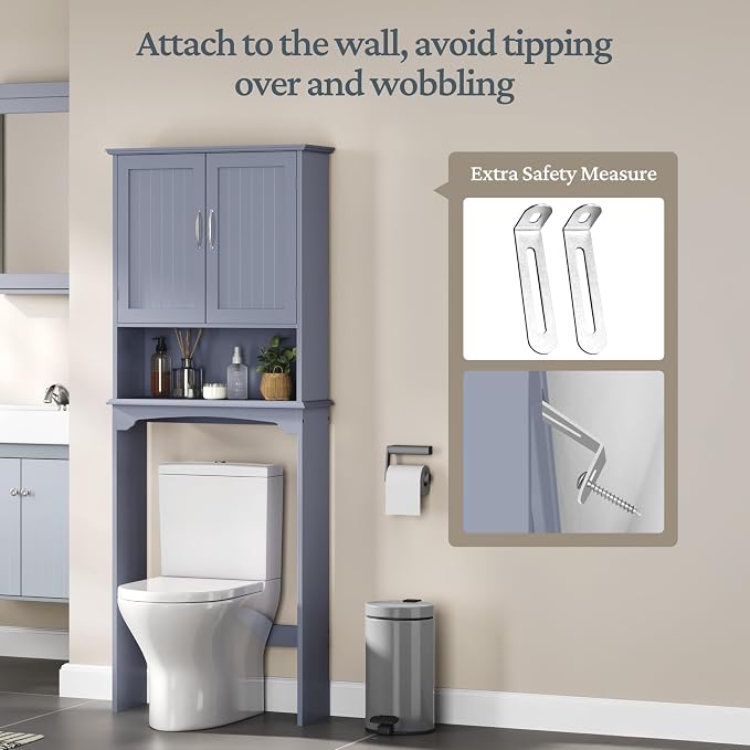 Yaheetech Over the Toilet Storage Cabinet, Bathroom Organizer, Open Compartment - Image 9