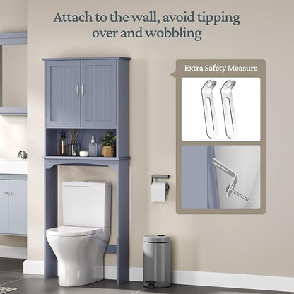 Yaheetech Over the Toilet Storage Cabinet, Bathroom Organizer, Open Compartment - Image 9