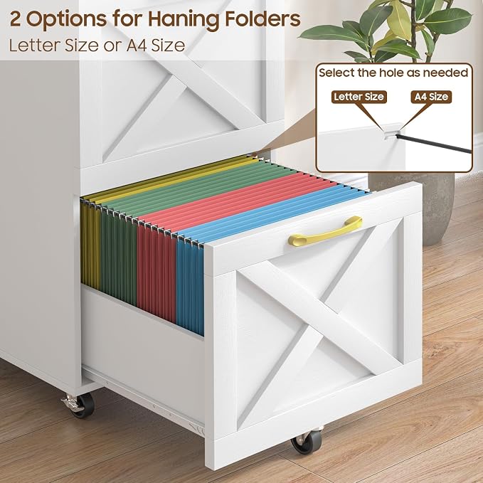 Halitaa Farmhouse 2 Drawer Small File Cabinet - Image 5