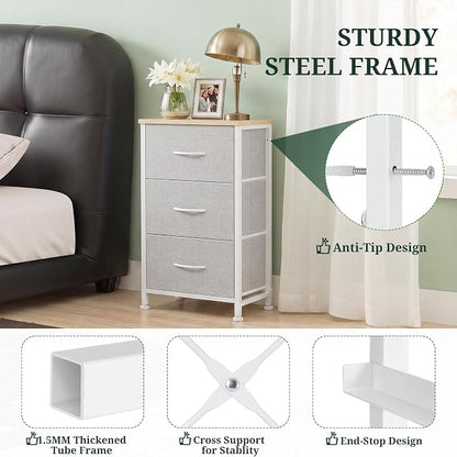 3 Drawers Dresser for Bedroom Fabric Storage Tower - Image 4
