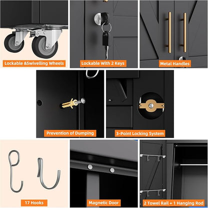 Aobabo Broom Closet Storage Cabinet - Image 4